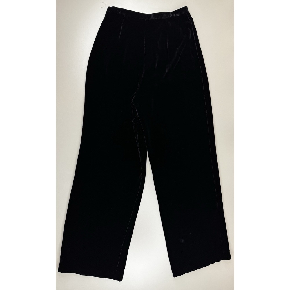 Vintage Ann Taylor Pants Womens 8 Black Velour Cocktail Party Holiday Old Money